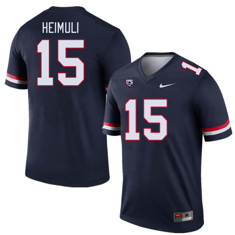Men #15 Daniel Heimuli Arizona Wildcats College Football Jerseys Stitched-Navy